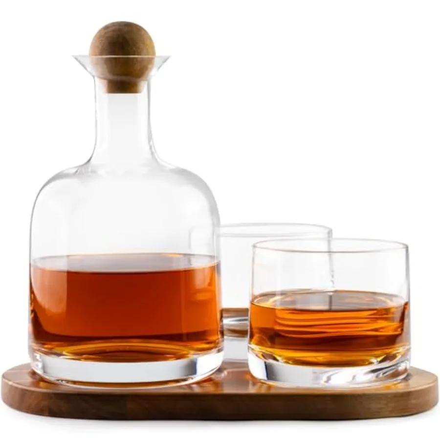 Whiskey Decanter Set Hand-Blown Lead-Free Crystal 800ml Liquor Decanter for Bourbon and More Two 8oz Old Fashioned Glasses Acac
Whiskey Decanter Set Hand-Blown Lead-Free Crystal 800ml Liquor Decanter for Bourbon and More Two 8oz Old Fashioned Glasses Acac