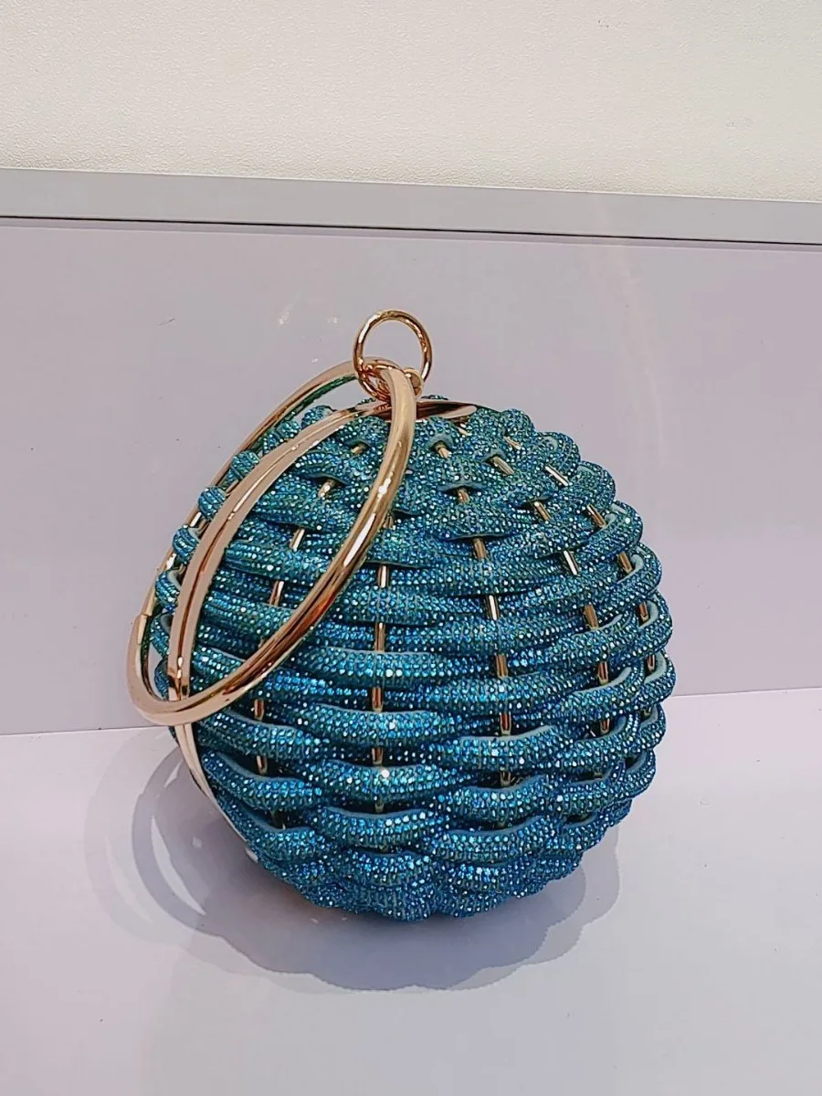 Ball Shape Evening Bag Women Woven Handbag Glitter Rhinestone Woven Knitted Purse Elegant Wedding Prom Party Clutch Shoulder Bag
Ball Shape Evening Bag Women Woven Handbag Glitter Rhinestone Woven Knitted Purse Elegant Wedding Prom Party Clutch Shoulder Bag