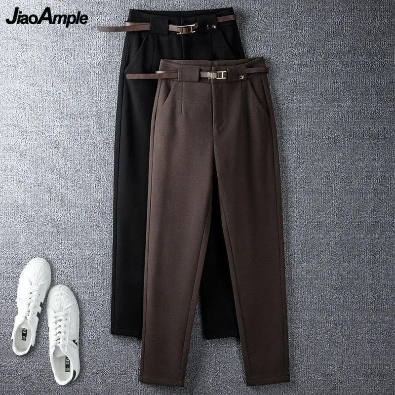 Women's Autumn Winter Thick Wool Blends Pencil Pants with Belt Lady Graceful Solid Color Trousers Korean Casual Clothing Female
Women's Autumn Winter Thick Wool Blends Pencil Pants with Belt Lady Graceful Solid Color Trousers Korean Casual Clothing Female