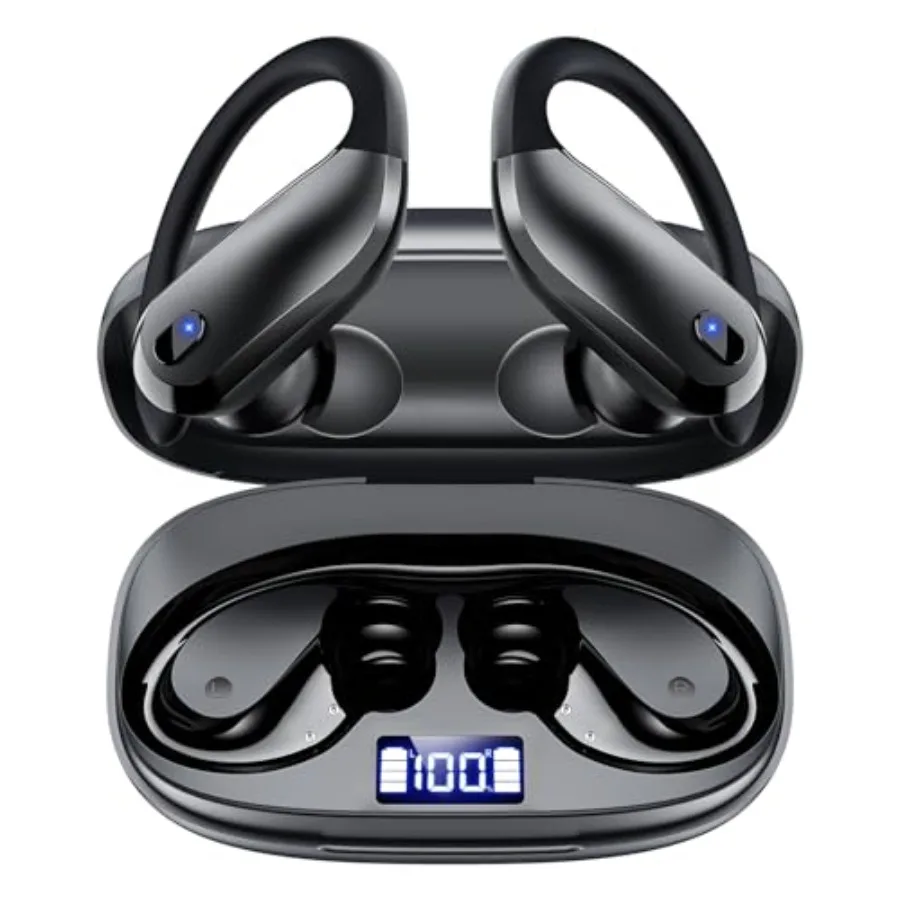 Bluetooth Headphones 5.4 Sports Wireless Earbuds with Flexible Earhooks, Ultra Lightweight 7.8g Wireless Earphones, 80H Battery
Bluetooth Headphones 5.4 Sports Wireless Earbuds with Flexible Earhooks, Ultra Lightweight 7.8g Wireless Earphones, 80H Battery