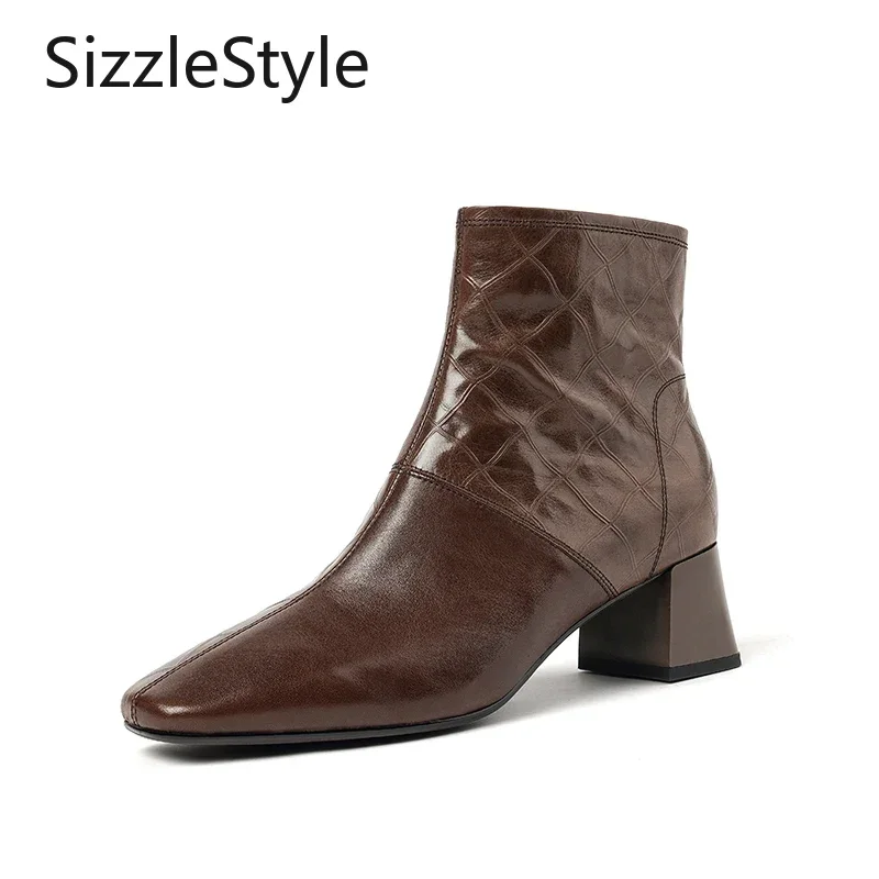 Spring and Autumn Solid Color Genuine Leather Texture Square Head Side Zipper Comfortable Thick Heel Versatile Women's Boots
Spring and Autumn Solid Color Genuine Leather Texture Square Head Side Zipper Comfortable Thick Heel Versatile Women's Boots
