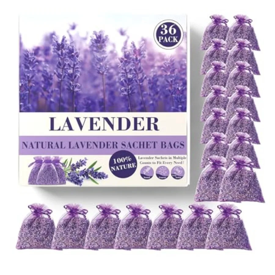36 Pack French Dried Lavender Sachet Bags, 100% Natural Lavender Bags for Drawers and Closets, Potpourri Air Freshener, Bulk Sa
36 Pack French Dried Lavender Sachet Bags, 100% Natural Lavender Bags for Drawers and Closets, Potpourri Air Freshener, Bulk Sa