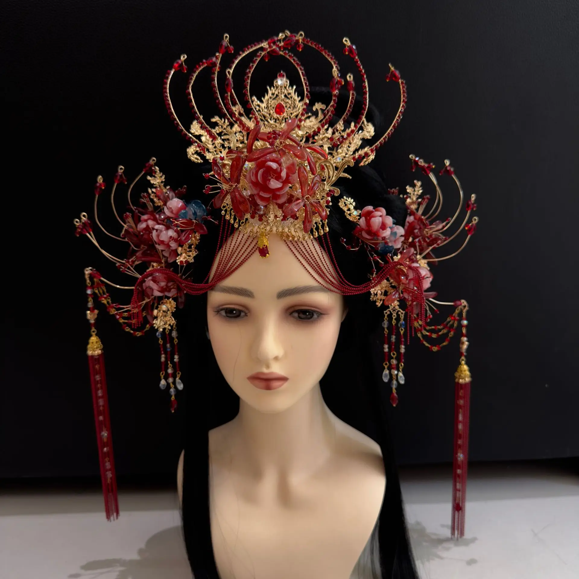 Ancient Chinese Style Red Hanfu Hair Accessories Set Mandala Poppy Design Tassel Hair Crown Fairy Exotic Hair Decorations
Ancient Chinese Style Red Hanfu Hair Accessories Set Mandala Poppy Design Tassel Hair Crown Fairy Exotic Hair Decorations