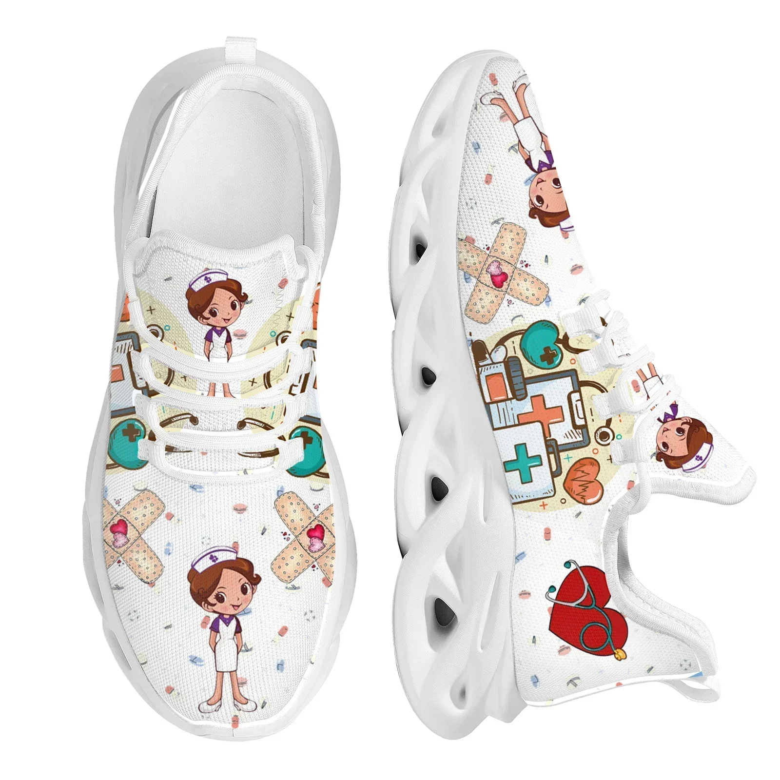 Brand Design Women Sneakers White Nursing Shoes Cute Cartoon Nurse Doctor Medical Print Light Lace-up Flats Footwear
Brand Design Women Sneakers White Nursing Shoes Cute Cartoon Nurse Doctor Medical Print Light Lace-up Flats Footwear