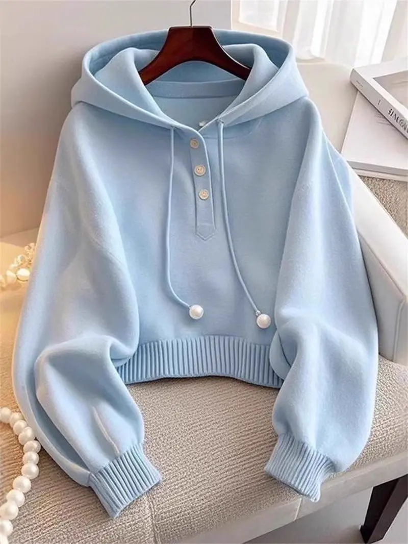 Simple Knitted Hoodie Women's Spring 2025 New Style Unique Base Sweatshirt Top Korean Fashion Trendy Bottom Shirt G030
Simple Knitted Hoodie Women's Spring 2025 New Style Unique Base Sweatshirt Top Korean Fashion Trendy Bottom Shirt G030