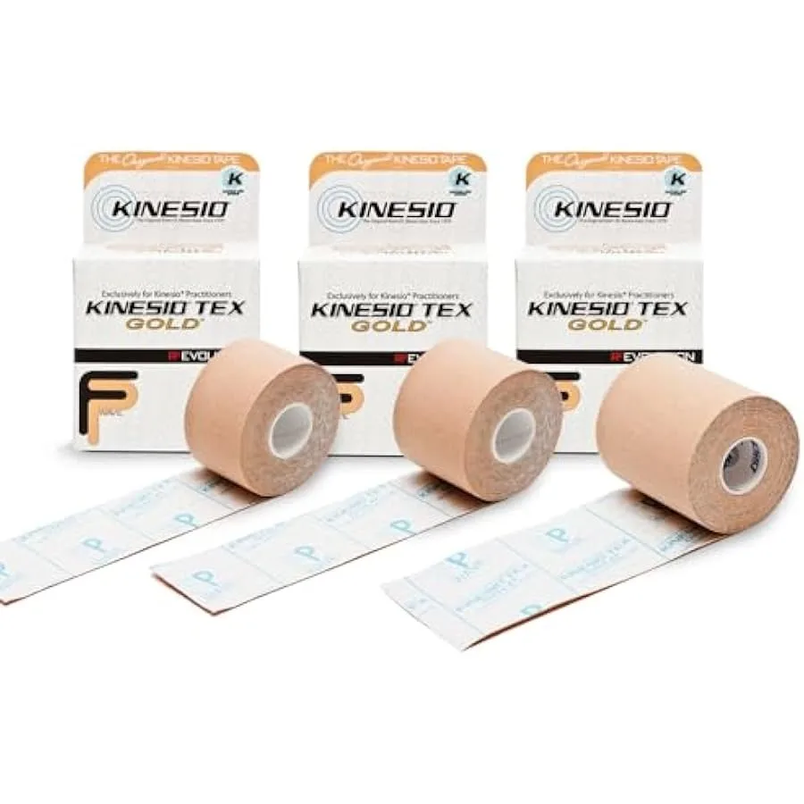 Kinesio Taping - Elastic Therapeutic Athletic Tape Tex Gold FP Bundle - 1" 2" and 3" Beige Each Roll 16.4 ft - 3 Rolls
Kinesio Taping - Elastic Therapeutic Athletic Tape Tex Gold FP Bundle - 1" 2" and 3" Beige Each Roll 16.4 ft - 3 Rolls