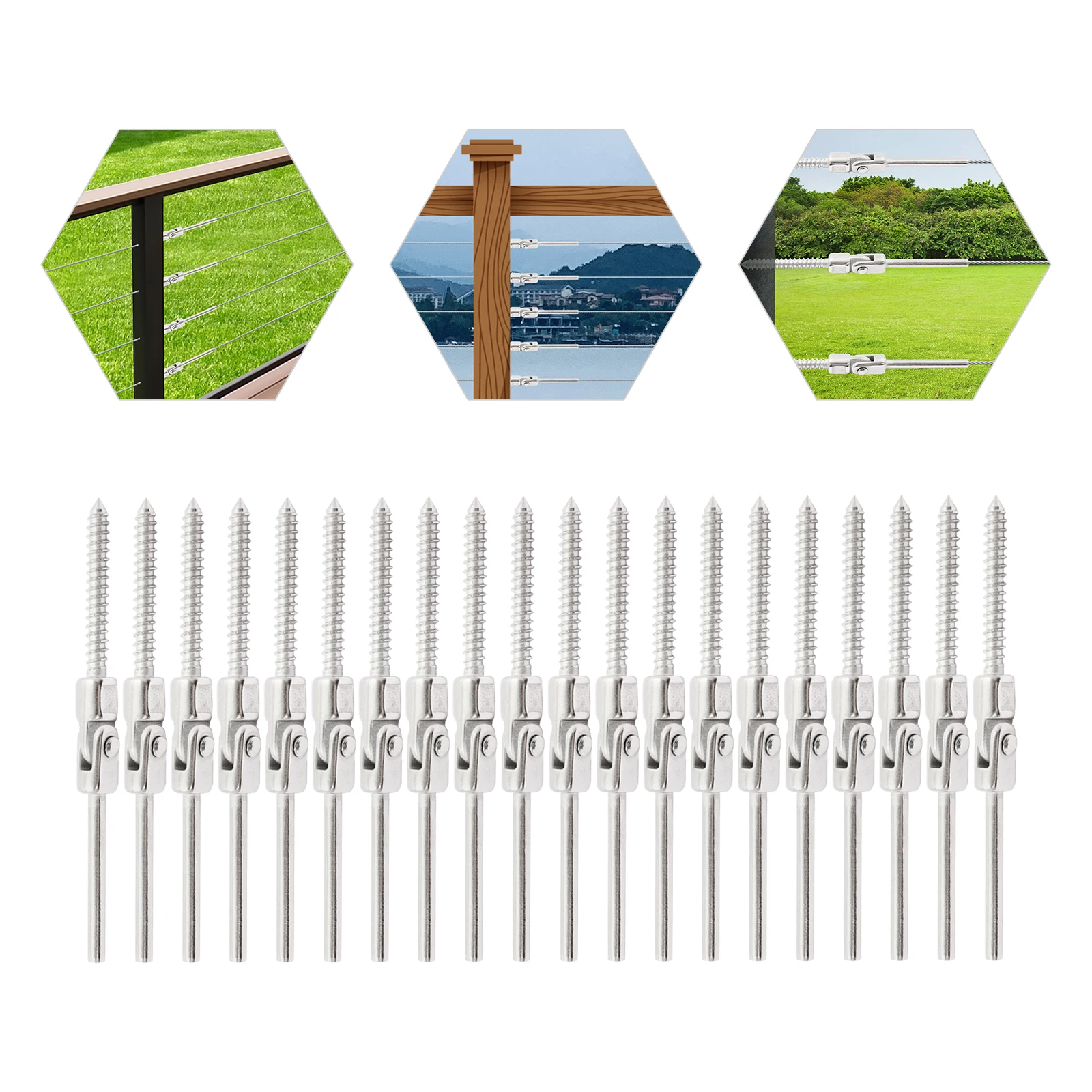 180 Degree Adjustable Angle Threaded Stud Tension End, Cable Railing Kit for Wood or Metal Post, Cable Angle Tension Kit
180 Degree Adjustable Angle Threaded Stud Tension End, Cable Railing Kit for Wood or Metal Post, Cable Angle Tension Kit