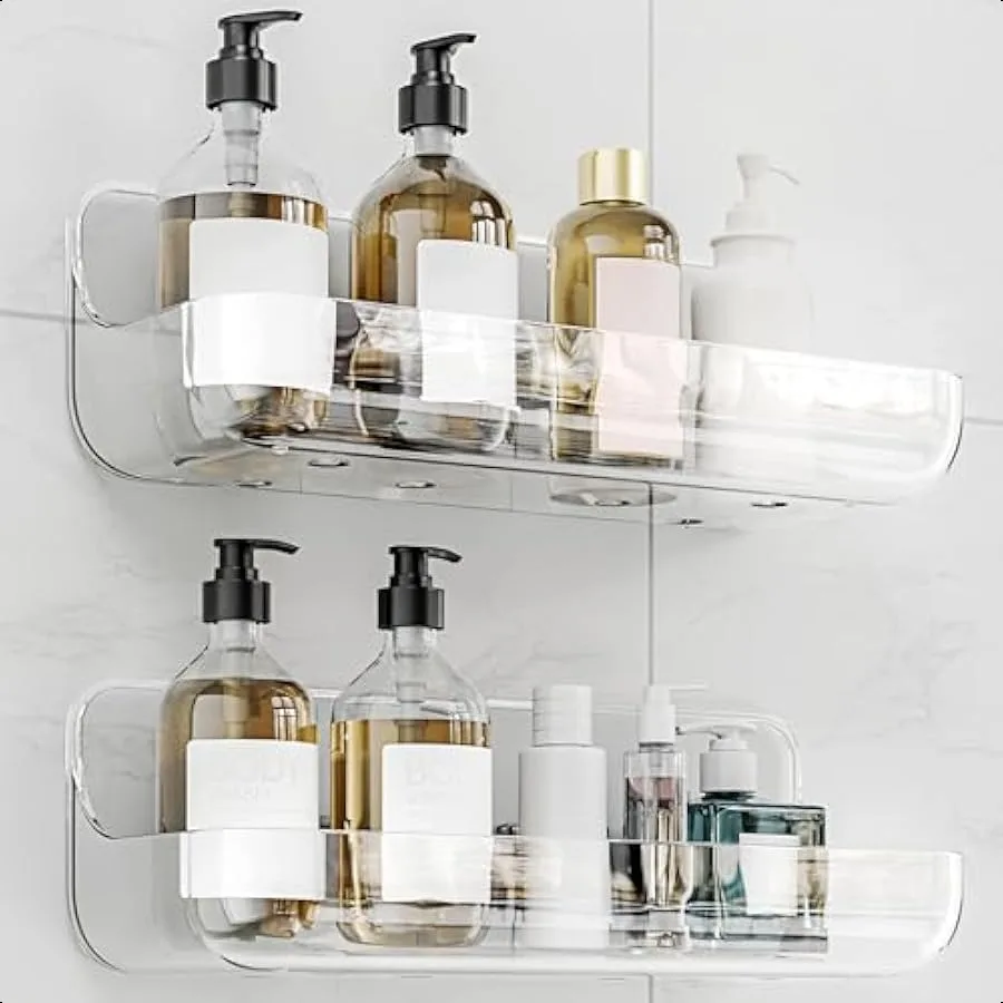Adhesive Shower Caddy 2 Pack Acrylic Bathroom Shelves No Drill Wall Mount Organizer Storage Shelf
Adhesive Shower Caddy 2 Pack Acrylic Bathroom Shelves No Drill Wall Mount Organizer Storage Shelf