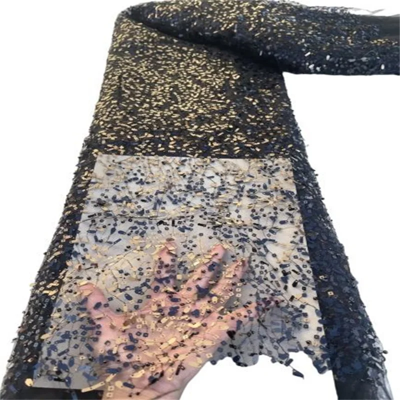 African Black t Lace Fabric 2023 High Quality Beads Laces with Big Sequins Nigerian Lace Fabric for Wedding Party
African Black t Lace Fabric 2023 High Quality Beads Laces with Big Sequins Nigerian Lace Fabric for Wedding Party