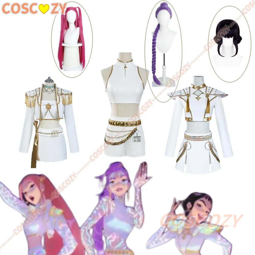 Kpop Demon Hunter Rumi Cosplay Costume Huntrix White Suit Korean Superstar Idol Performance Sets Halloween Carnival Stage Suit
Kpop Demon Hunter Rumi Cosplay Costume Huntrix White Suit Korean Superstar Idol Performance Sets Halloween Carnival Stage Suit
