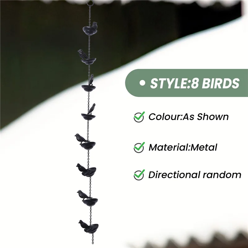 AB11-3X Mobile Birds On Cups Rain Chain For Outside, Rain Chains For Gutters Downspouts Rain Chain For Home,9X7x80cm
AB11-3X Mobile Birds On Cups Rain Chain For Outside, Rain Chains For Gutters Downspouts Rain Chain For Home,9X7x80cm