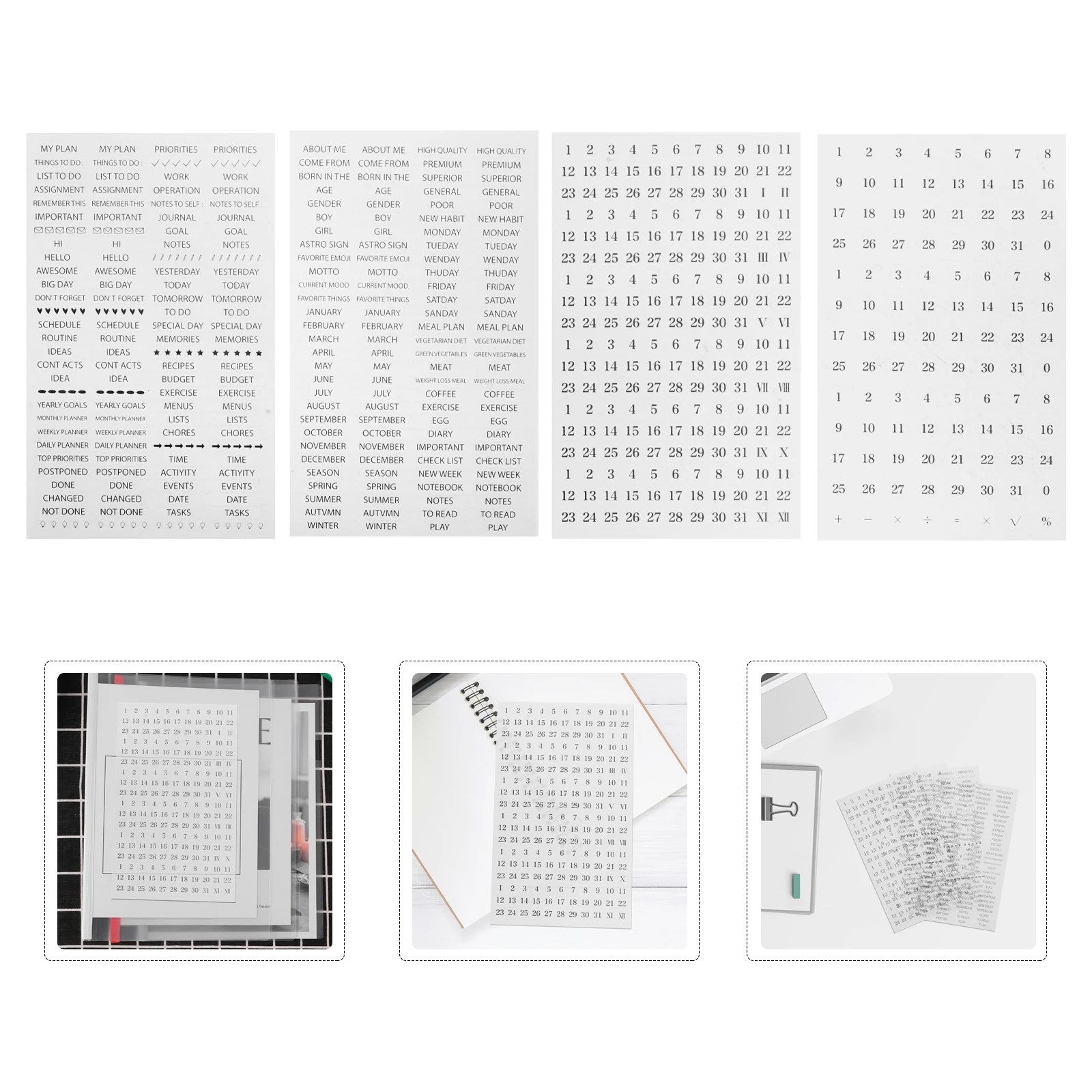 4 Sheets Planner Planner Stickers Stickers PVC Theme Scrapbook Accessories Journaling Craft Project Decorative
4 Sheets Planner Planner Stickers Stickers PVC Theme Scrapbook Accessories Journaling Craft Project Decorative