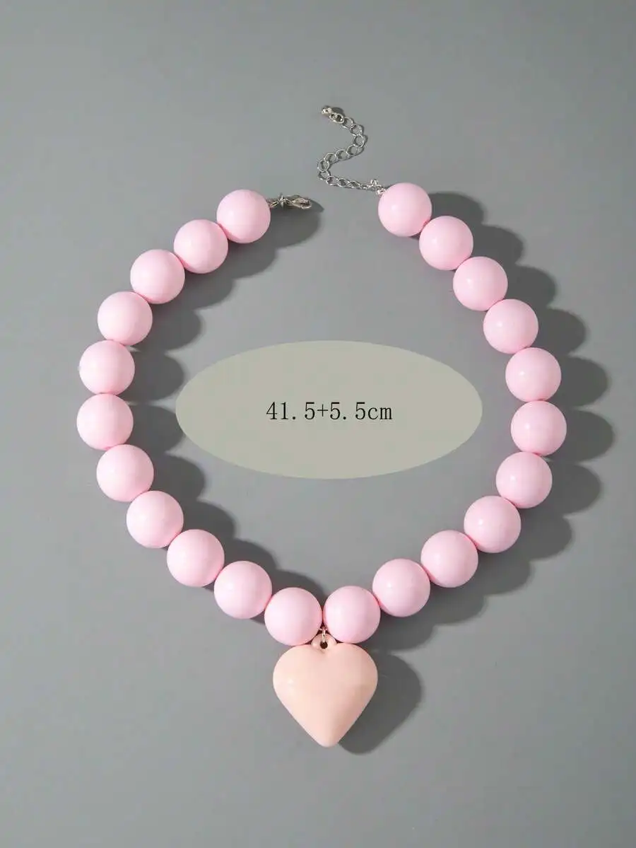 Minimalist Resin Beaded Heart Pendant Necklace For Women Party Gift
Minimalist Resin Beaded Heart Pendant Necklace For Women Party Gift