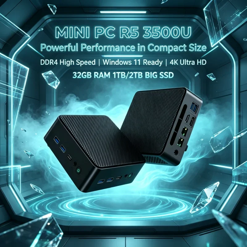 Eye-catching LENO Slim Mini Desktop AMD Ryzen5 3500U Massive 32GB DDR4 2TB M.2 SSD Win11 4K HDMI DP Office Working Mini PC
Eye-catching LENO Slim Mini Desktop AMD Ryzen5 3500U Massive 32GB DDR4 2TB M.2 SSD Win11 4K HDMI DP Office Working Mini PC