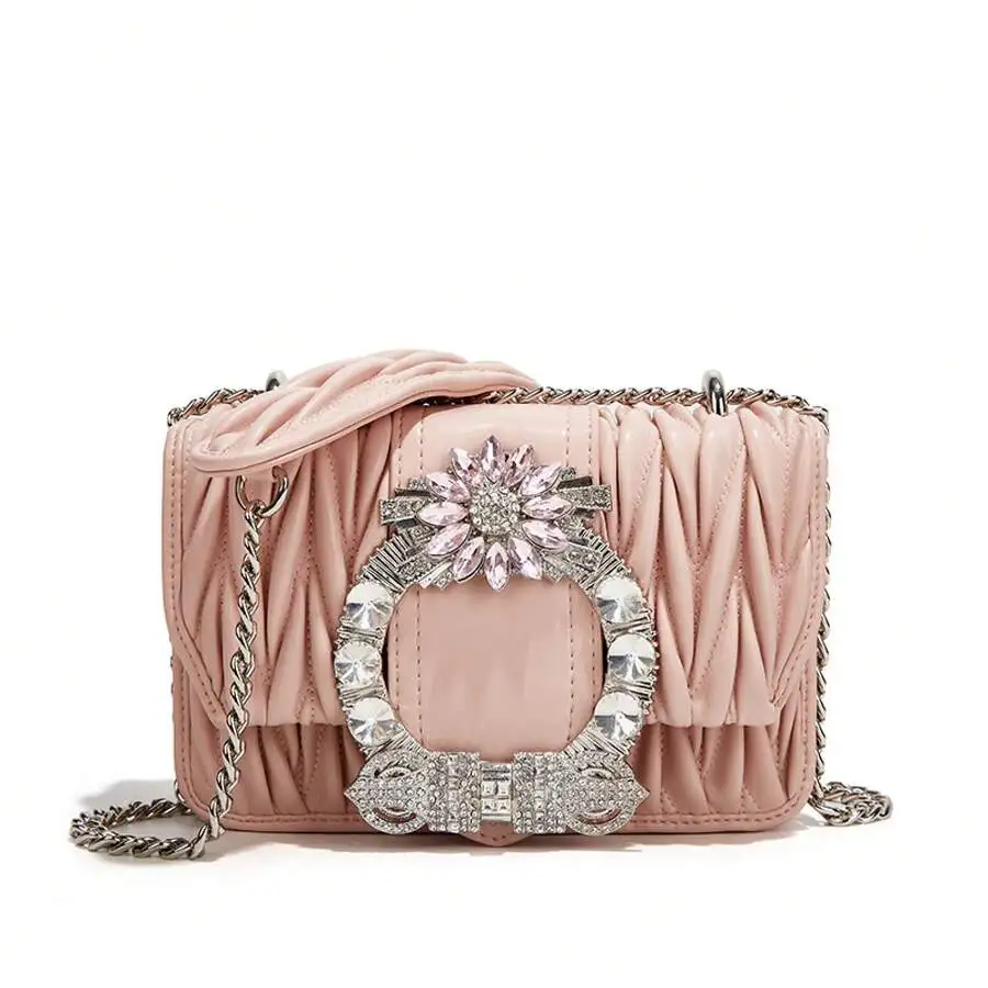 Womens Rhinestone Embellished Ruched Crossbody Bag Faux Leather With Chain Strap Casual Evening Handbag
Womens Rhinestone Embellished Ruched Crossbody Bag Faux Leather With Chain Strap Casual Evening Handbag