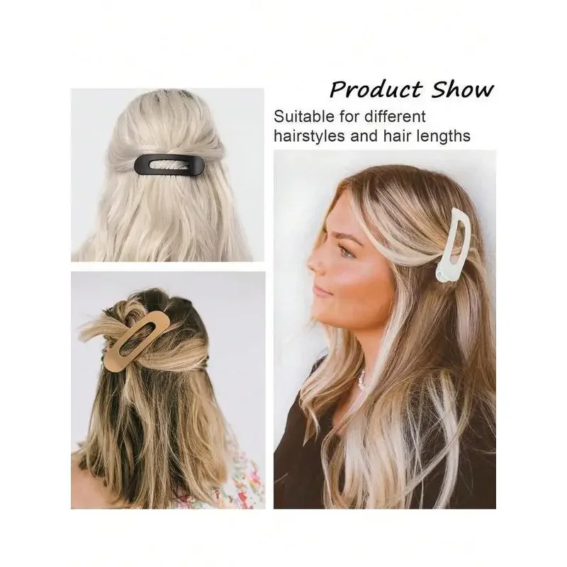 4Pcs Flat Barrettes Clips For Thick & Thin Hair, Slides Non Slip Strong Hold Clamps | Lightweight Plastic French Hair Clips | Comfortable for Driving, Yoga & Daily Use
4Pcs Flat Barrettes Clips For Thick & Thin Hair, Slides Non Slip Strong Hold Clamps | Lightweight Plastic French Hair Clips | Comfortable for Driving, Yoga & Daily Use