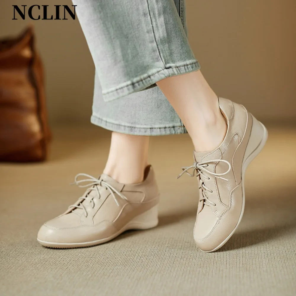 2025 Women Loafers Shoes Genuine Leather Thick Heels Student Shoes Female Lace Up British Style Lady Oxford Shoes Footwea
2025 Women Loafers Shoes Genuine Leather Thick Heels Student Shoes Female Lace Up British Style Lady Oxford Shoes Footwea