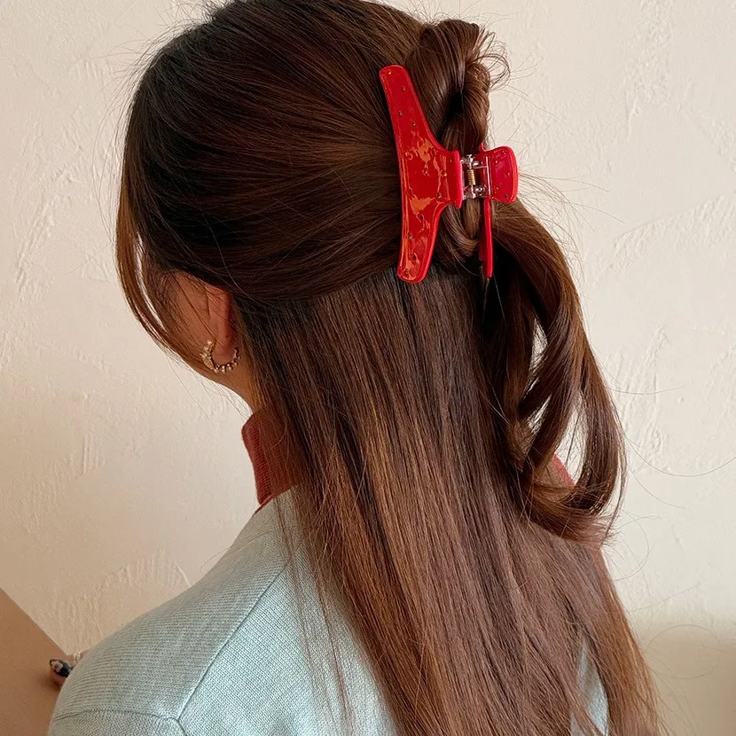 Vintage Red Acetate Hair Claw Clip Rhinestone Sparkle Korean Style for Back Head Bun Updo Daily Home
Vintage Red Acetate Hair Claw Clip Rhinestone Sparkle Korean Style for Back Head Bun Updo Daily Home