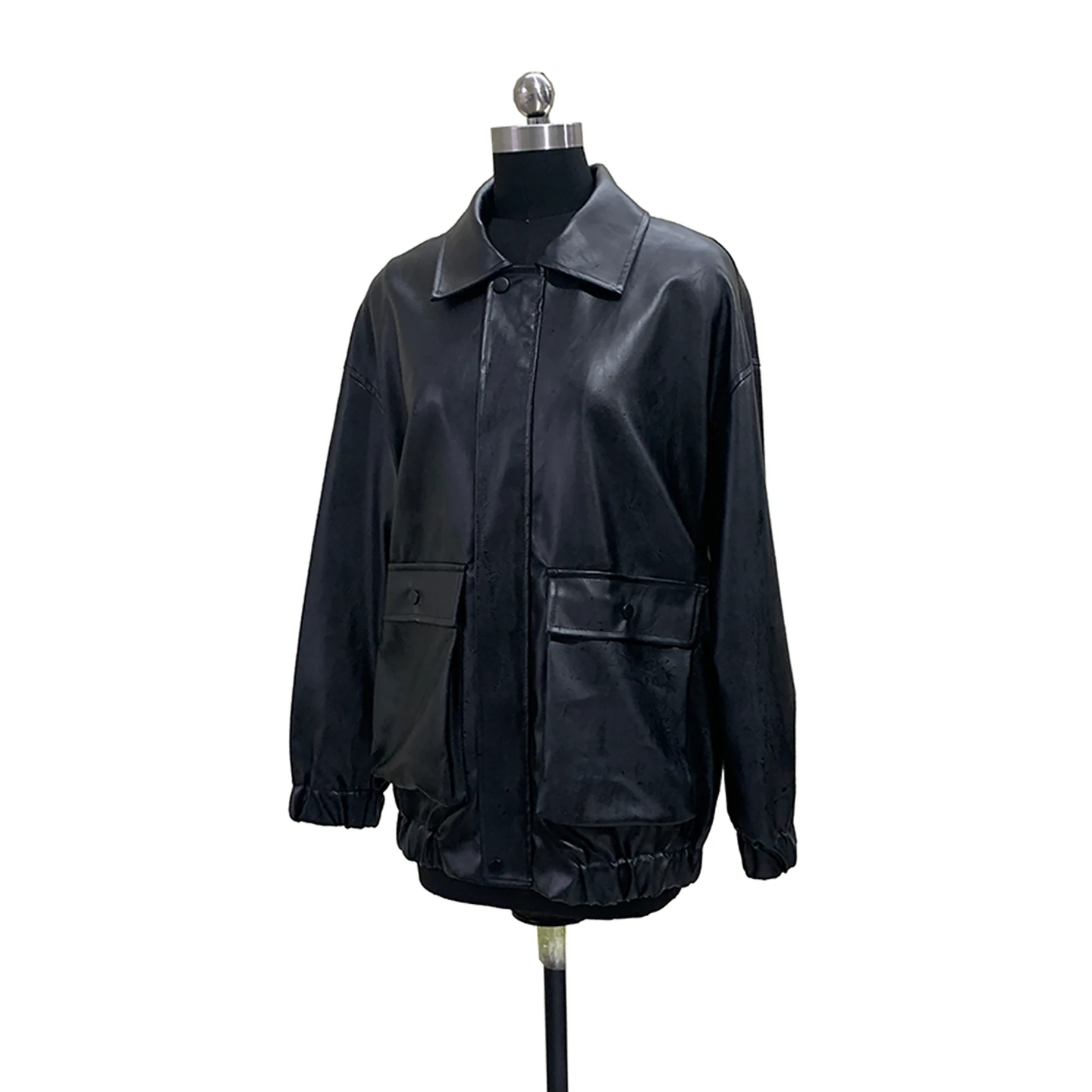 Nerazzurri Women's Loose Fit Zipper PU Leather Jacket Black Stand Collar Long Sleeve Windproof Waterproof Spring Fashion
Nerazzurri Women's Loose Fit Zipper PU Leather Jacket Black Stand Collar Long Sleeve Windproof Waterproof Spring Fashion