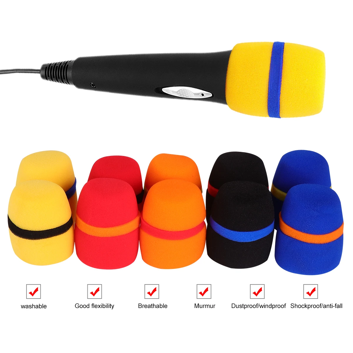 10pcs Microphone Cover Windscreen Sponge Pads Foam Protective Shield for Colorful KTV Stage Conference Interviews
10pcs Microphone Cover Windscreen Sponge Pads Foam Protective Shield for Colorful KTV Stage Conference Interviews