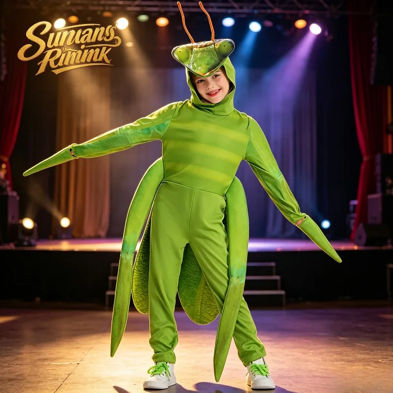 Children's Fun Mantis Halloween Costume Green Insect Jumpsuit Animal Role Play Boys and Girls Stage Performance
Children's Fun Mantis Halloween Costume Green Insect Jumpsuit Animal Role Play Boys and Girls Stage Performance