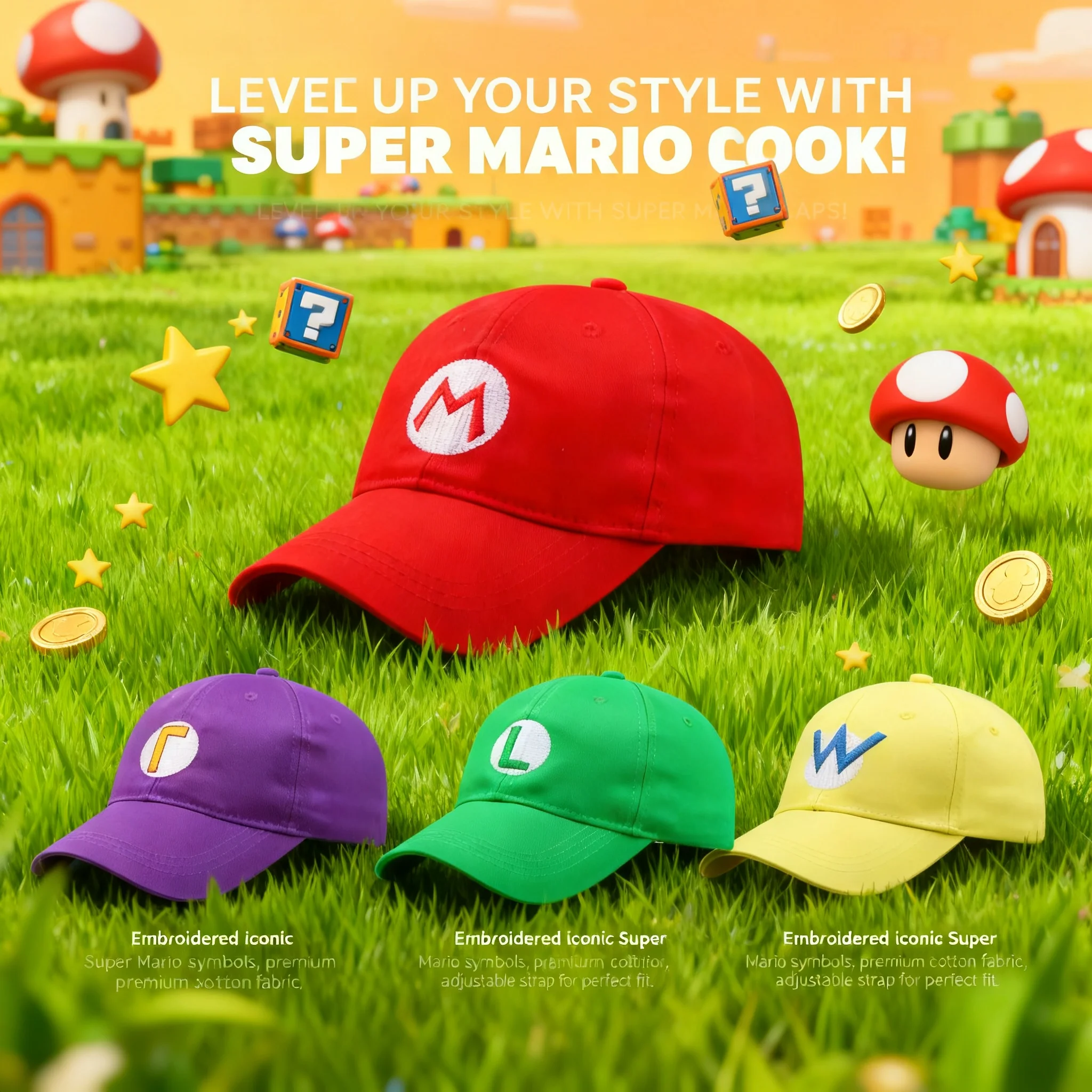 Mario Baseball Cap Embroidery Adjustable Sunshade Anime Super Brothers Cartoon Game Cosplay Christmas Birthday Gift For
Mario Baseball Cap Embroidery Adjustable Sunshade Anime Super Brothers Cartoon Game Cosplay Christmas Birthday Gift For