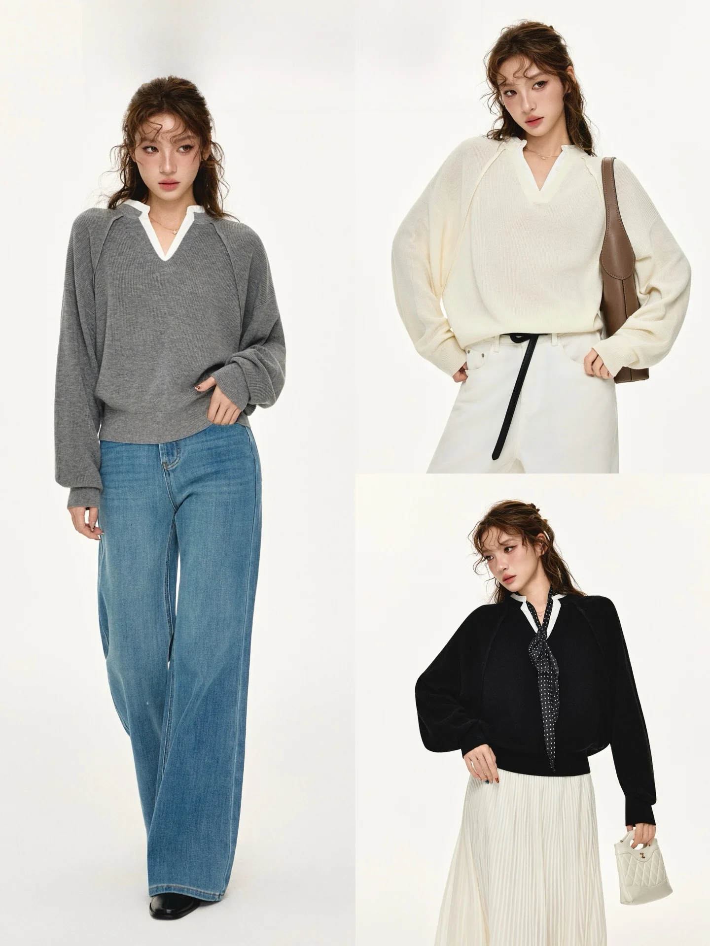 Женский вязаный свитер-обманка Chen Fifteen с V-образным вырезом и вставками на плечах, осенне-зимняя коллекция, корейский стиль
Женский вязаный свитер-обманка Chen Fifteen с V-образным вырезом и вставками на плечах, осенне-зимняя коллекция, корейский стиль