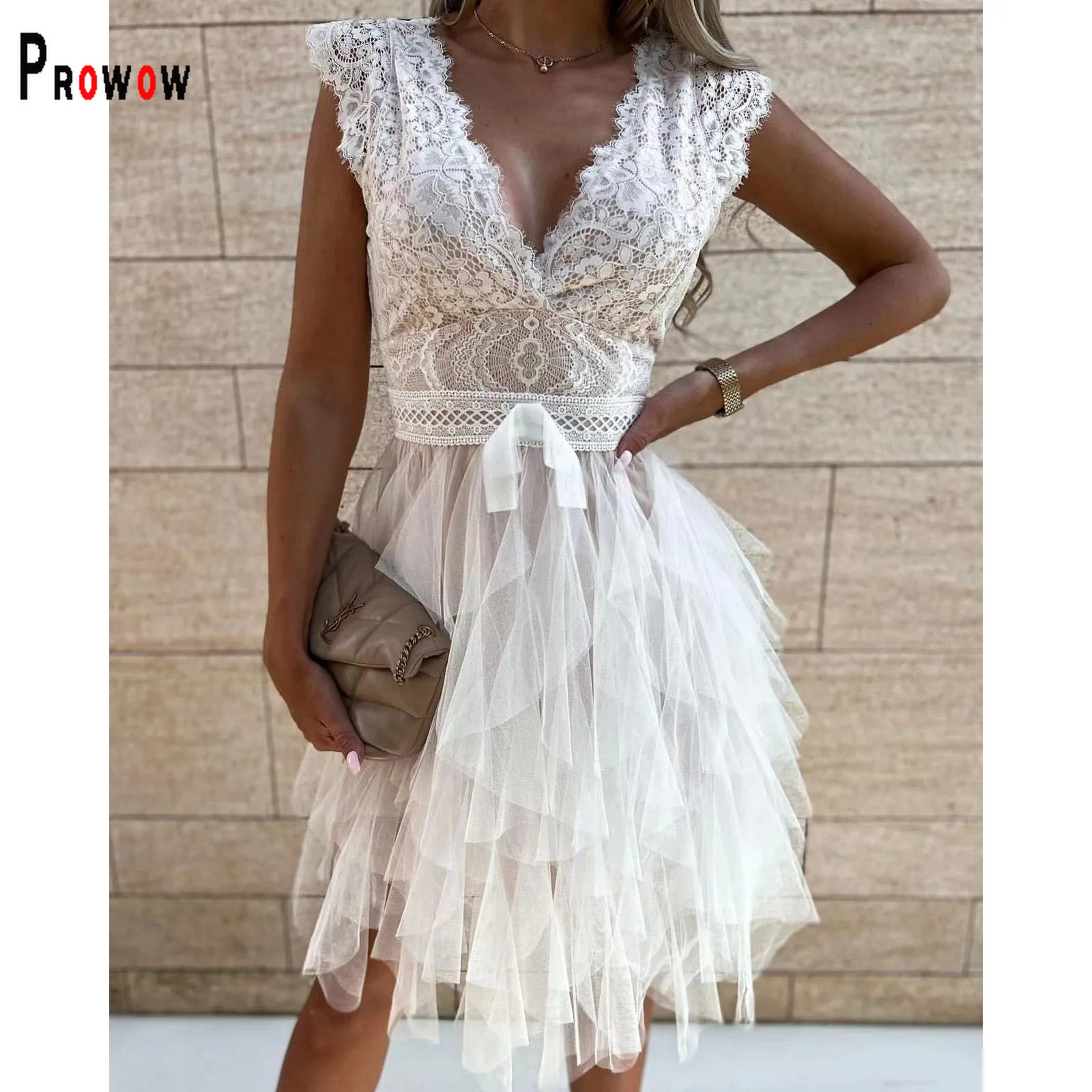 Prowow Sexy Deep V-neck Women Dress Lace Mesh Splicing Slim Fit Evening Birthday Party Wear Fashion Trend Female Clothing
Prowow Sexy Deep V-neck Women Dress Lace Mesh Splicing Slim Fit Evening Birthday Party Wear Fashion Trend Female Clothing