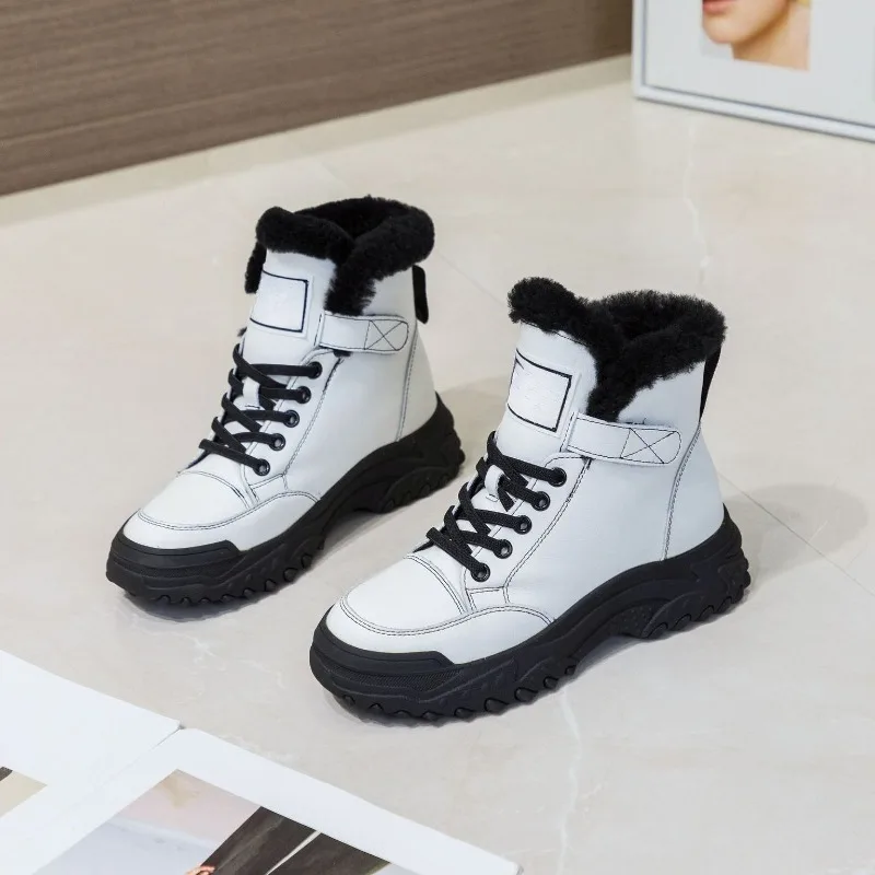 New Women's Shoes Exquisite Genuine Leather Warm Snow Boots for Woman Fashion Platform Ankle Boots Designer Shoes Botas Feminina
New Women's Shoes Exquisite Genuine Leather Warm Snow Boots for Woman Fashion Platform Ankle Boots Designer Shoes Botas Feminina