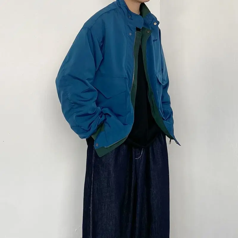 2025 Japanese Spring and Autumn Trendy Brand Contrast Color Standing Collar Jacket Retro Large Pocket Loose Casual Jacket Men 
2025 Japanese Spring and Autumn Trendy Brand Contrast Color Standing Collar Jacket Retro Large Pocket Loose Casual Jacket Men