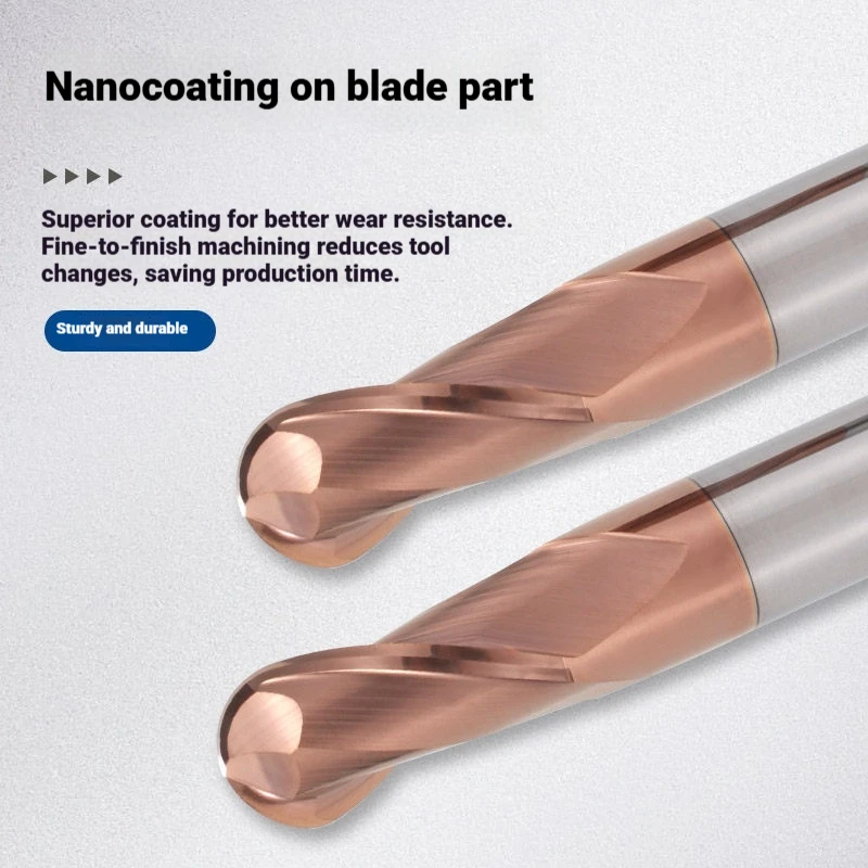 60HRC Ball Nose End Mill 2 Flute 4 Flute Tungsten Carbide Cutter CNC Router Bit Milling Tool R0.5 6 8 10mm Machine Milling Tool
60HRC Ball Nose End Mill 2 Flute 4 Flute Tungsten Carbide Cutter CNC Router Bit Milling Tool R0.5 6 8 10mm Machine Milling Tool