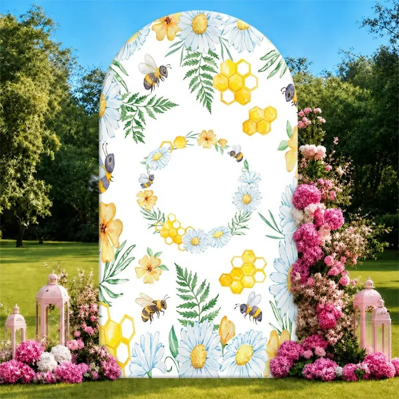 Single Side Arch Backdrop Cover Bee and Floral Arch Background for Wedding or Birthday Party Decor with Honeycomb Daisies Ferns
Single Side Arch Backdrop Cover Bee and Floral Arch Background for Wedding or Birthday Party Decor with Honeycomb Daisies Ferns