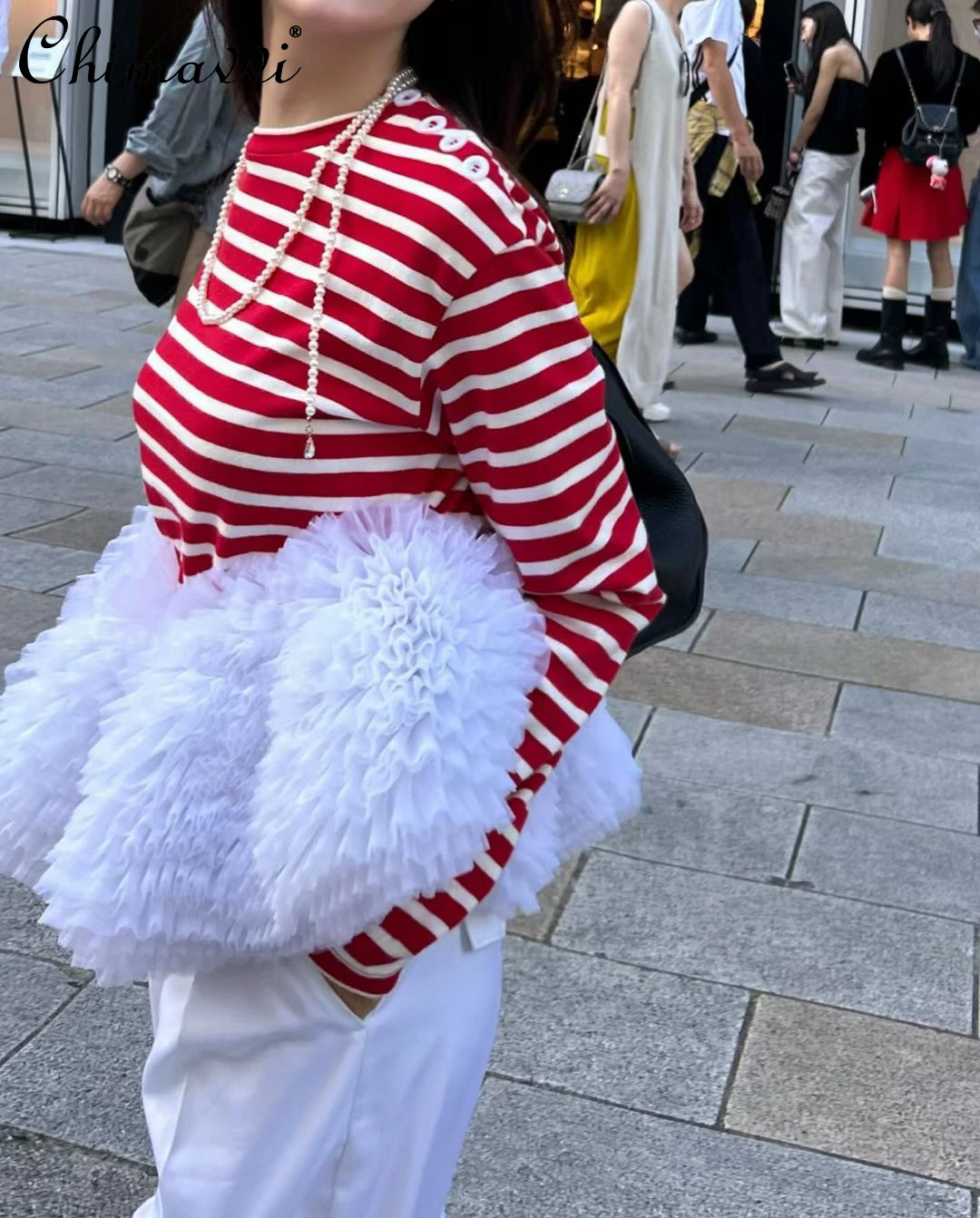 Japanese New Striped Heavy Industry Pleated Yarn Mesh Stitching Sweet Cute T-shirt Girl Women's Long Sleeve Puffy Shirt Tops
Japanese New Striped Heavy Industry Pleated Yarn Mesh Stitching Sweet Cute T-shirt Girl Women's Long Sleeve Puffy Shirt Tops