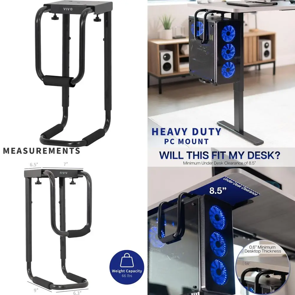 Adjustable Heavy Duty Under-Desk PC Mount for Home and Office, Secure Locking CPU Holder Supporting up to 66 lbs, Ergonomic Comp
Adjustable Heavy Duty Under-Desk PC Mount for Home and Office, Secure Locking CPU Holder Supporting up to 66 lbs, Ergonomic Comp