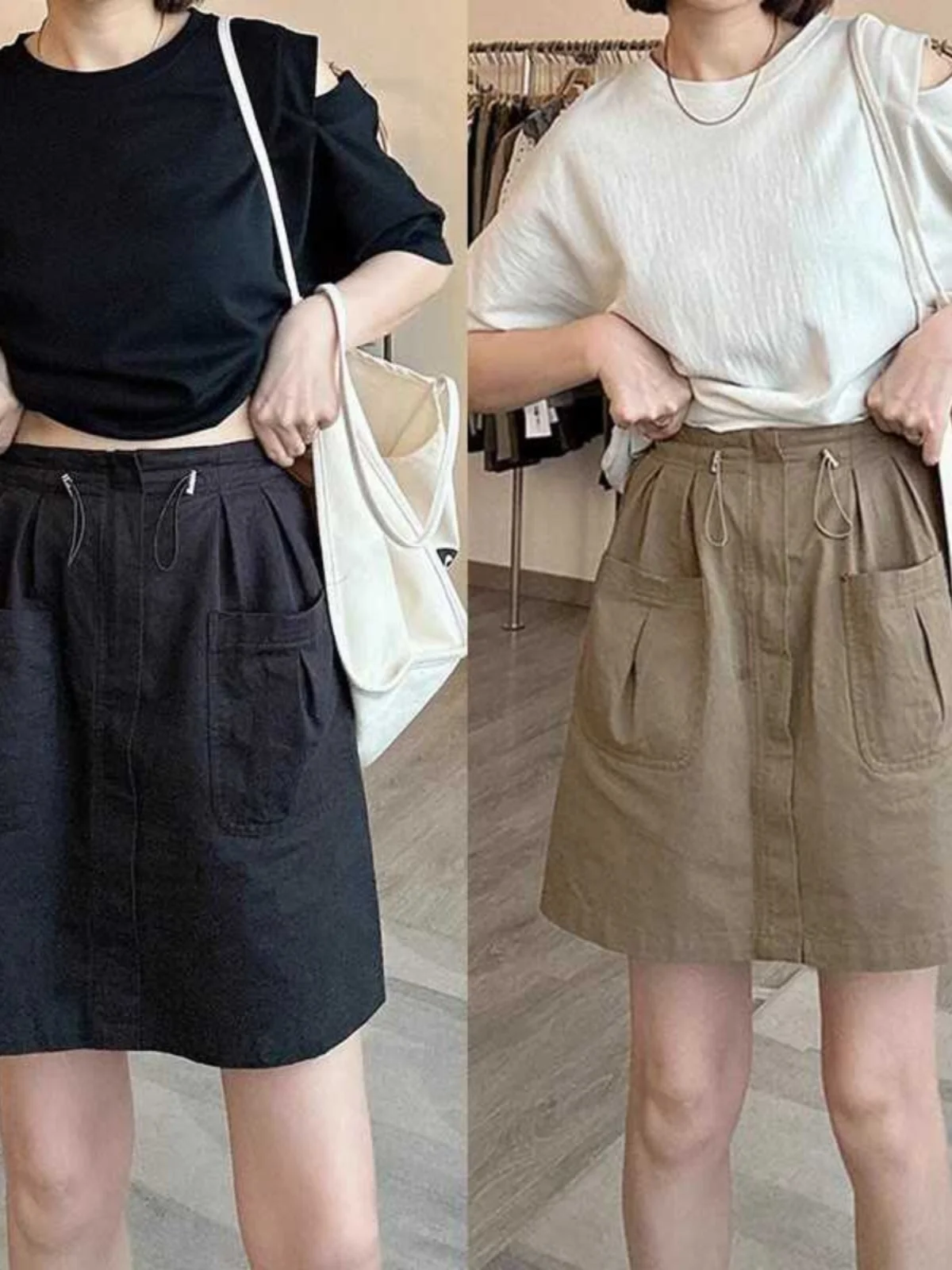 High Waist A-Line Workwear Skirt Casual Slimming Tummy Covering plus Size ort Skirt Korean Sle Commute Pure Color 
High Waist A-Line Workwear Skirt Casual Slimming Tummy Covering plus Size ort Skirt Korean Sle Commute Pure Color