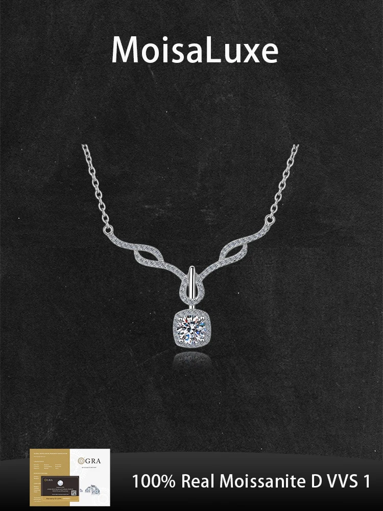 MoisaLuxe Official Store GRA Moissanite Plata Sterling 925 Silver Fashion Four-clawed Female 80 Cent Pendant Necklace For Women
MoisaLuxe Official Store GRA Moissanite Plata Sterling 925 Silver Fashion Four-clawed Female 80 Cent Pendant Necklace For Women