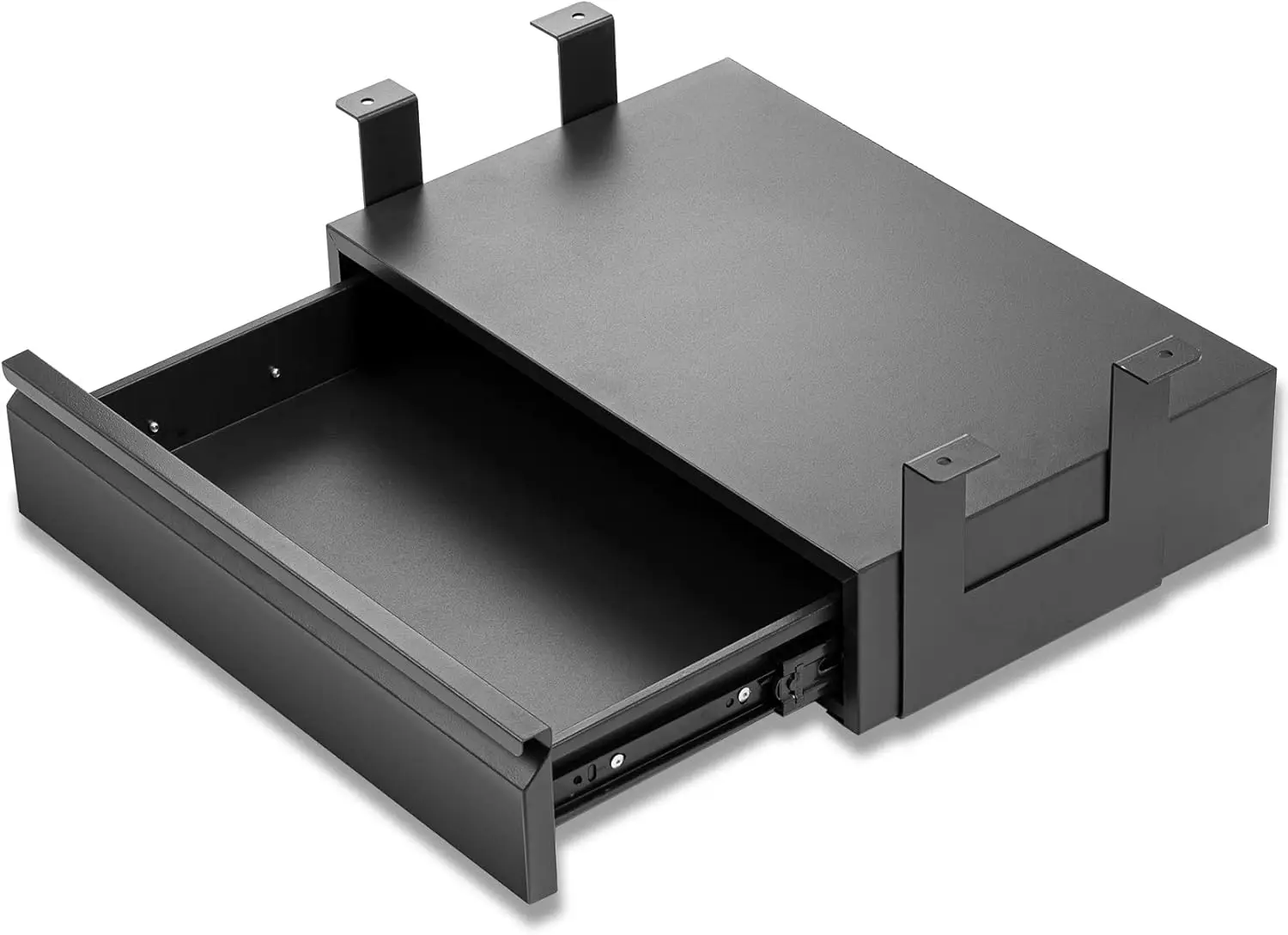Drawer 18", Pull-out Storage Organizer with Tall Brackets Mounted Under Wooden Table with a Max 2" Crossbar, Black_Tall Version
Drawer 18", Pull-out Storage Organizer with Tall Brackets Mounted Under Wooden Table with a Max 2" Crossbar, Black_Tall Version