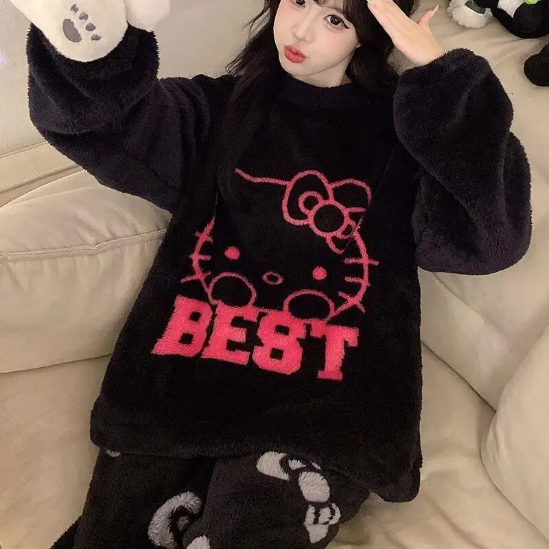 Kawaii пижамы Hello Kitty, женские зимние фланелевые пижамы, милая домашняя одежда с героями мультфильмов, теплая домашняя одежда, весенний наряд, комплект ночного белья
Kawaii пижамы Hello Kitty, женские зимние фланелевые пижамы, милая домашняя одежда с героями мультфильмов, теплая домашняя одежда, весенний наряд, комплект ночного белья