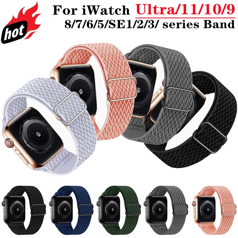 Nylon Band for Apple Watch Straps 44mm 45mm 41 40mm 38 42mm 46mm Elastic Bracelet iWatch series 11 10 8 7 9 6 5 Se Ultra2 3 49mm
Nylon Band for Apple Watch Straps 44mm 45mm 41 40mm 38 42mm 46mm Elastic Bracelet iWatch series 11 10 8 7 9 6 5 Se Ultra2 3 49mm