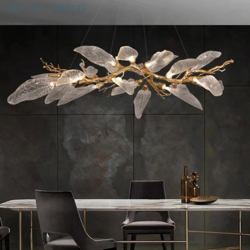 Full Copper Light Luxury Living Room LED Pendant Light Modern Minimalist Villa Dining Room Light Transparent Tree Leaf Light
Full Copper Light Luxury Living Room LED Pendant Light Modern Minimalist Villa Dining Room Light Transparent Tree Leaf Light