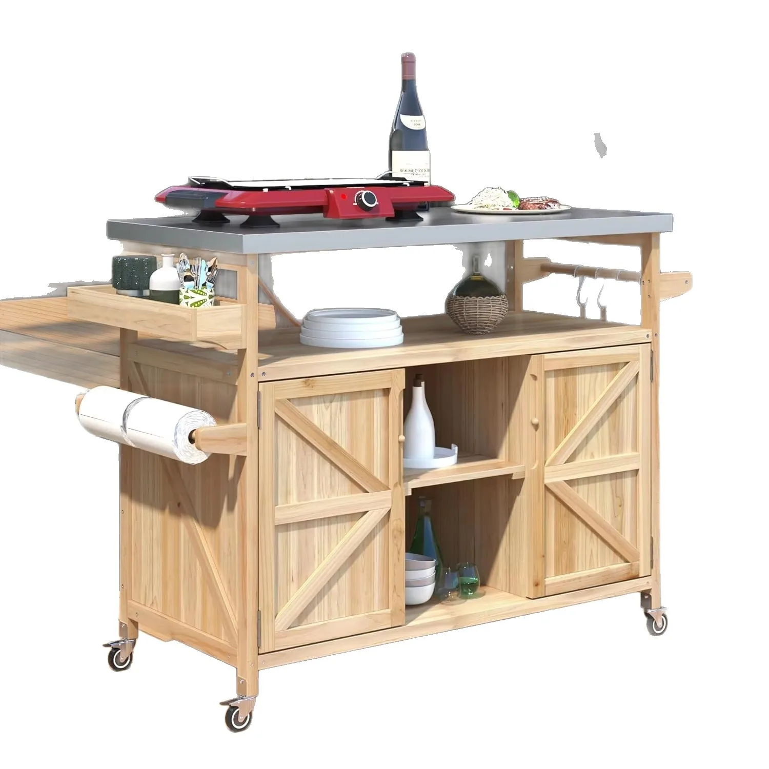 Solid wood push dining cart Outdoor movable multi-functional dining cart Storage storage cabinet Home garden Party dining cart
Solid wood push dining cart Outdoor movable multi-functional dining cart Storage storage cabinet Home garden Party dining cart
