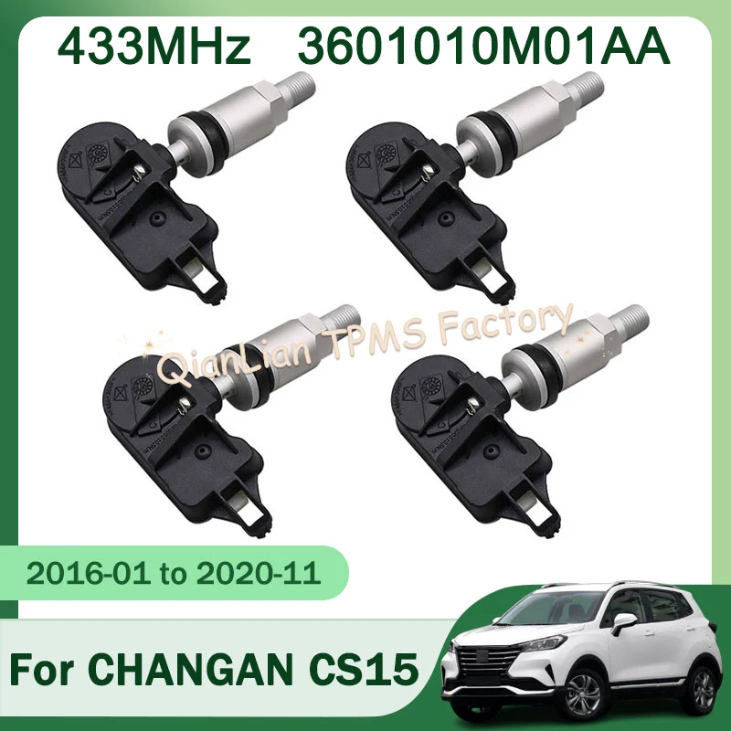 1/4pcs 433MHz 3601010M01AA Tire Pressure Monitor Systems For CHANGAN CS15 CS75 CS95 EADO DT EADO XT TPMS Tire Sensor
1/4pcs 433MHz 3601010M01AA Tire Pressure Monitor Systems For CHANGAN CS15 CS75 CS95 EADO DT EADO XT TPMS Tire Sensor