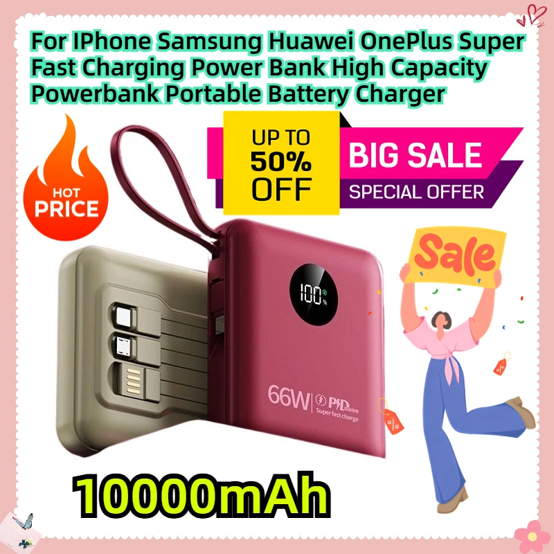 For IPhone Samsung Huawei OnePlus 10000mAh Super Fast Charging Power Bank High Capacity Powerbank Portable Battery Charger
For IPhone Samsung Huawei OnePlus 10000mAh Super Fast Charging Power Bank High Capacity Powerbank Portable Battery Charger