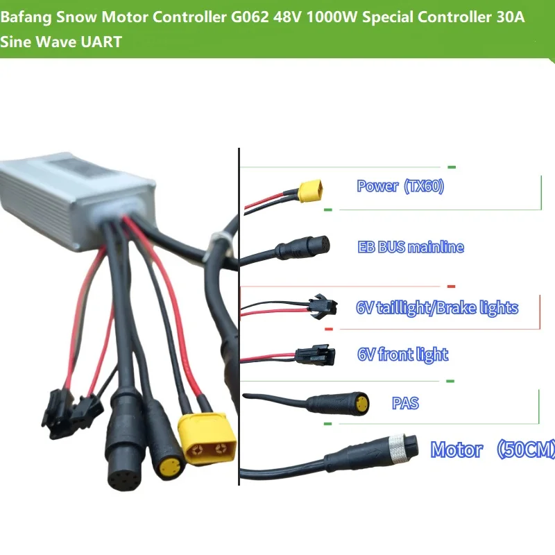BaFang G062 Special Controller 48V 1000W UART Protocol 12-FET 30A Brushless DC Controller
BaFang G062 Special Controller 48V 1000W UART Protocol 12-FET 30A Brushless DC Controller
