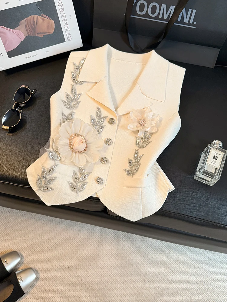 New high-end sparkling diamond flower vest exquisite top
New high-end sparkling diamond flower vest exquisite top