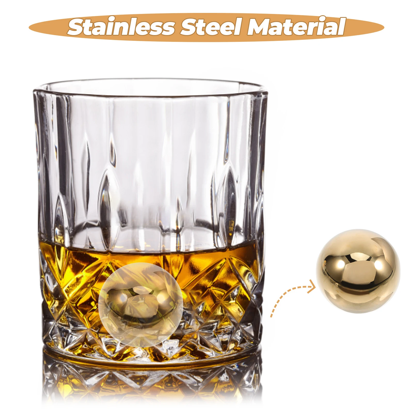 2pcs 1 Inch Golden Stainless Steel Ice Balls Reusable Whiskey Stones for Drinks Bar Accessories Non Melting Blocks 
2pcs 1 Inch Golden Stainless Steel Ice Balls Reusable Whiskey Stones for Drinks Bar Accessories Non Melting Blocks