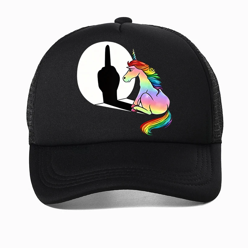 Unicorn Middle Finger Fxk graphic baseball cap Women Mens mesh trucker hat Streetwear Anime Clothes Breathable snapback hats
Unicorn Middle Finger Fxk graphic baseball cap Women Mens mesh trucker hat Streetwear Anime Clothes Breathable snapback hats