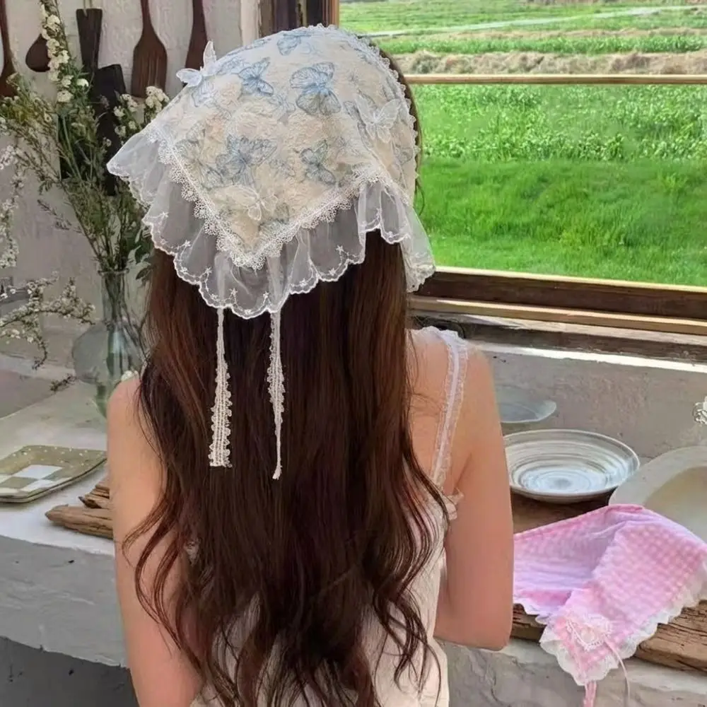 Seersucker Triangle Headband French Pastoral Style Sweet Girl Butterfly Lace Headscarf Handmade Headband Turban for Girl Women
Seersucker Triangle Headband French Pastoral Style Sweet Girl Butterfly Lace Headscarf Handmade Headband Turban for Girl Women