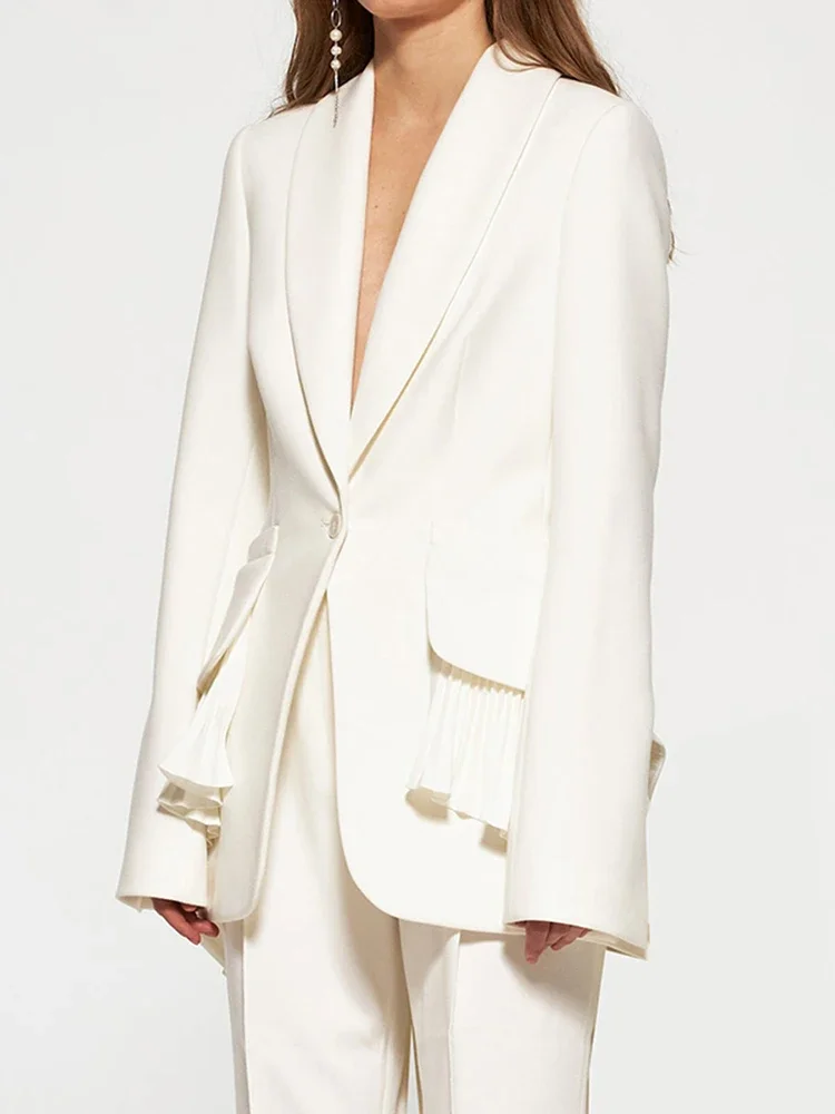 Women Fashion New Solid Patchwork Button Casual Blazers Notched Collar Long Sleeve Patchwork Folds Designer Stylish Female
Women Fashion New Solid Patchwork Button Casual Blazers Notched Collar Long Sleeve Patchwork Folds Designer Stylish Female