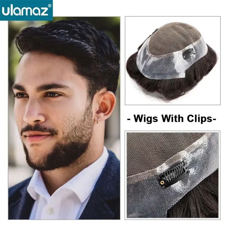 Men's Wig With Clips Male Hair Prosthesis Australia Toupee Hair Men Lace Pu Hair System For Man Natural Men Wigs Human Hair Unit
Men's Wig With Clips Male Hair Prosthesis Australia Toupee Hair Men Lace Pu Hair System For Man Natural Men Wigs Human Hair Unit